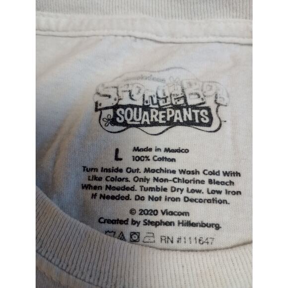 Mens Sponge Bob white T shirt size L preowned - Picture 4 of 11
